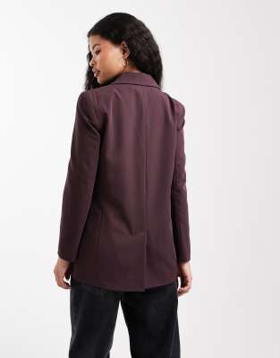 Miss Selfridge Petite Oversized Blazer In Red