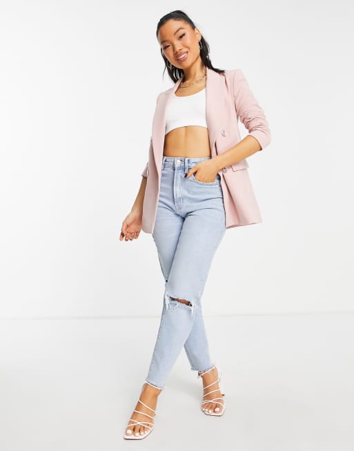 Light pink boyfriend on sale blazer