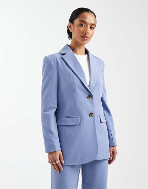 Miss Selfridge Petite oversized blazer in powder blue - view 1