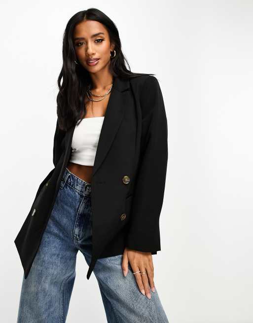 Miss Selfridge Petite blazer in black - BLACK