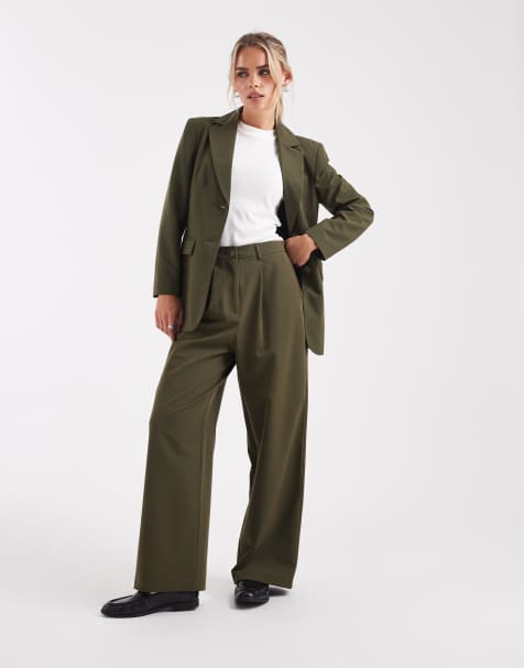 Miss Selfridge Petite - Pantalon ample élégant - Olive - view 1