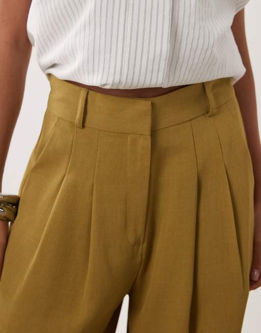 Miss Selfridge Petite - Pantalon ample élégant - Olive, 4 de 5