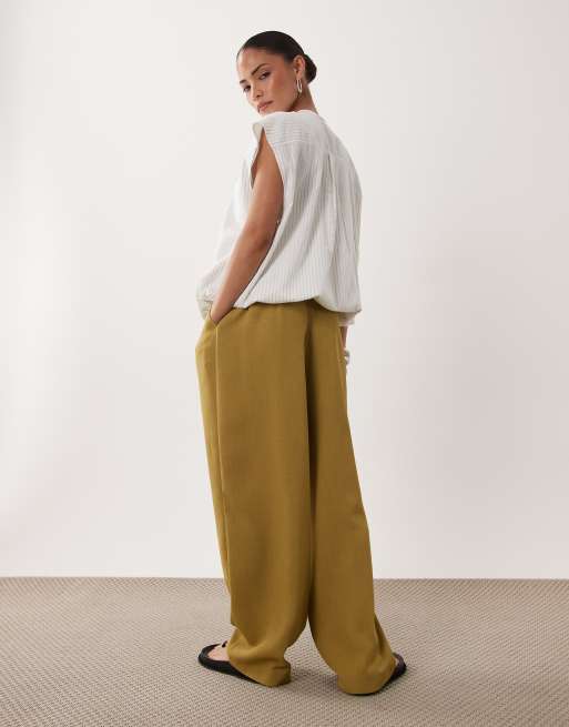 Miss Selfridge Petite - Pantalon ample élégant - Olive, 5 de 5
