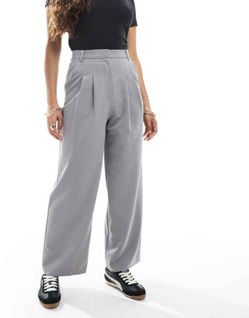Miss Selfridge Petite - Pantalon ample habillé - Gris clair, 4 de 5