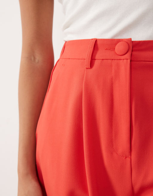 Miss Selfridge Petite - Pantalon ample habillé - Rouge tomate, 3 de 5