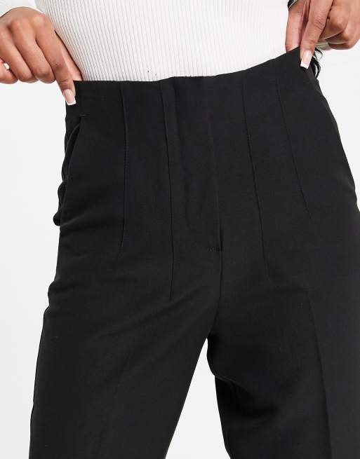 Miss Selfridge Petite - Pantaloni a sigaretta neri a vita alta, 4 di 4