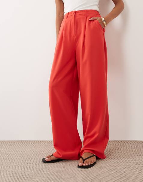 Miss Selfridge Petite - Pantaloni sartoriali a fondo ampio rosso pomodoro - view 1