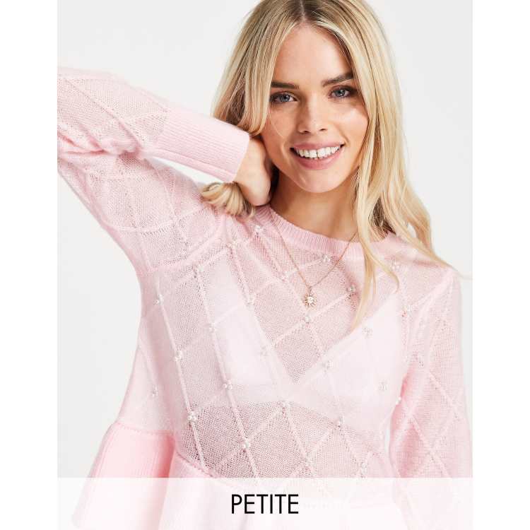 Pink peplum jumper best sale