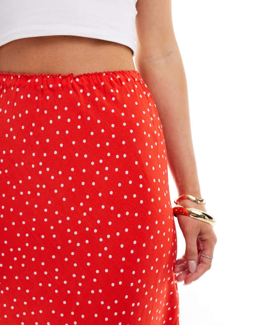 Polka dot dress red skirt best sale