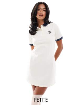 polo tennis mini dress in cream-No color