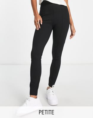 Miss Selfridge Petite ponte seam detail legging in black