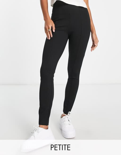 KAIIA SEAM FRONT RIBBED LEGGINGS BLACK