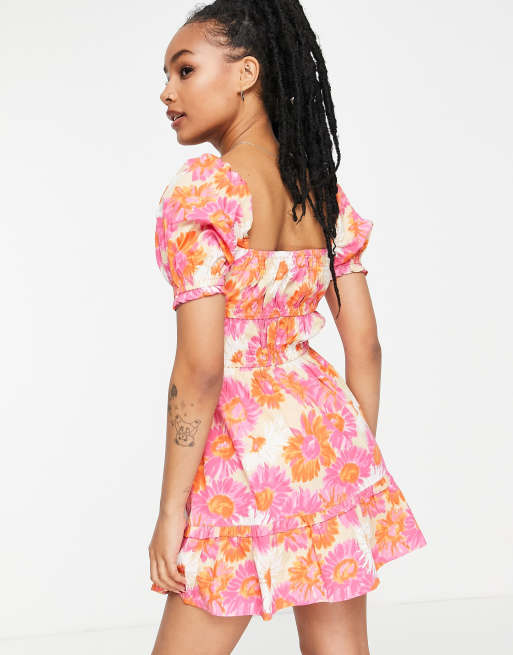 Orange milkmaid outlet dress