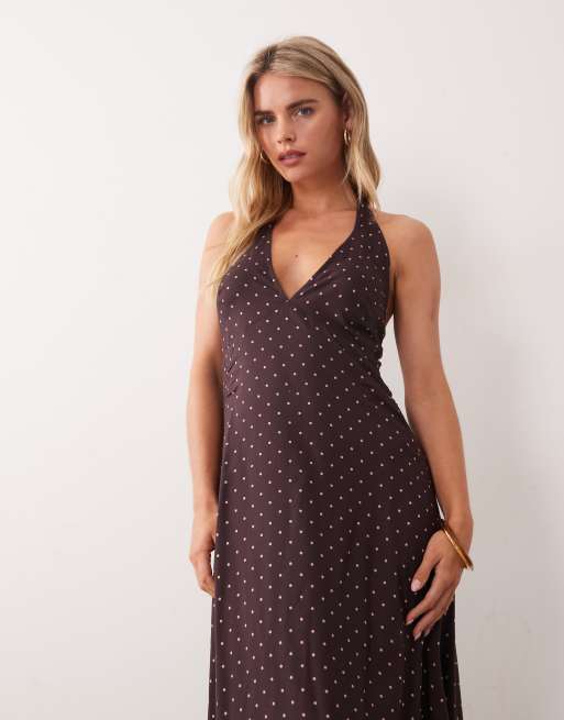Miss Selfridge Petite – Prickig maxiklänning med halterneck, 4 av 4