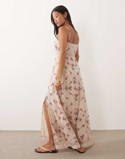 Miss Selfridge Petite - Robe longue en mousseline à imprimé fleuri, 3 de 4