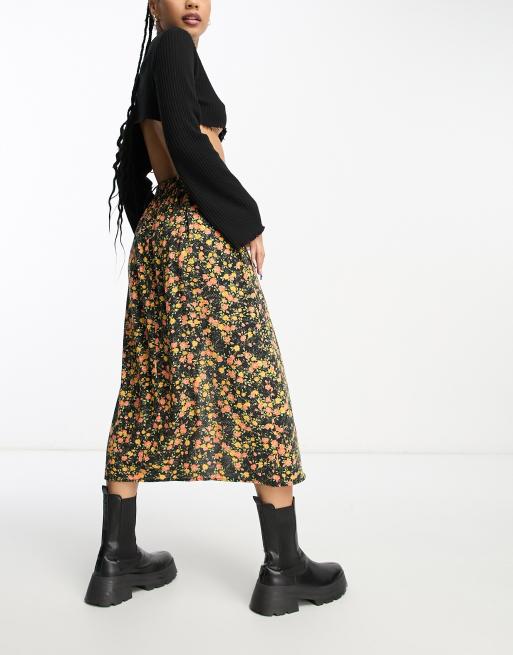 Petite ditsy midi skirt hotsell