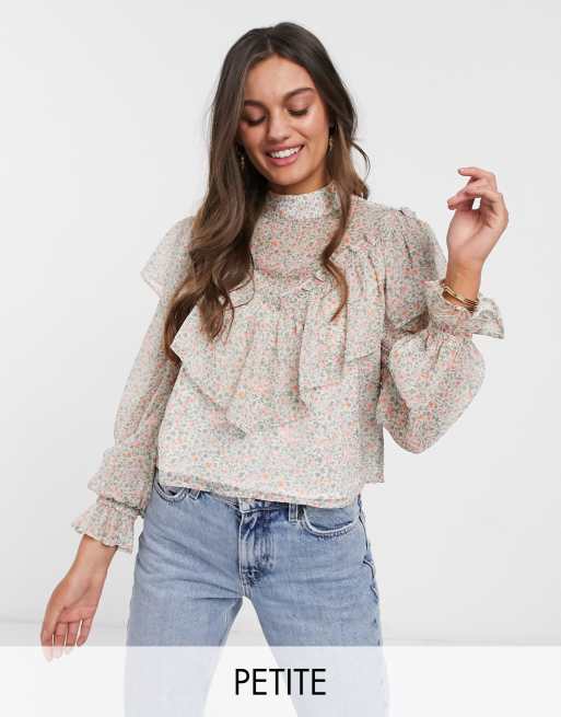 petite ruffle blouse