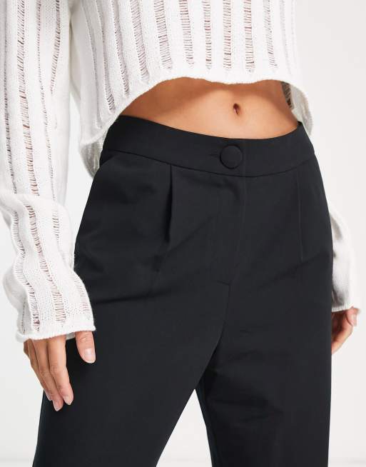 Miss Selfridge Petite - Ruimvallende dad broek in zwart, 3 van 4