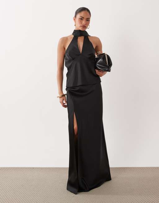 Miss Selfridge Petite - Satijnen co-ord set met sjaaldetail, 3 van 3