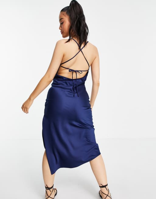 Miss selfridge cami 2025 slip dress in navy