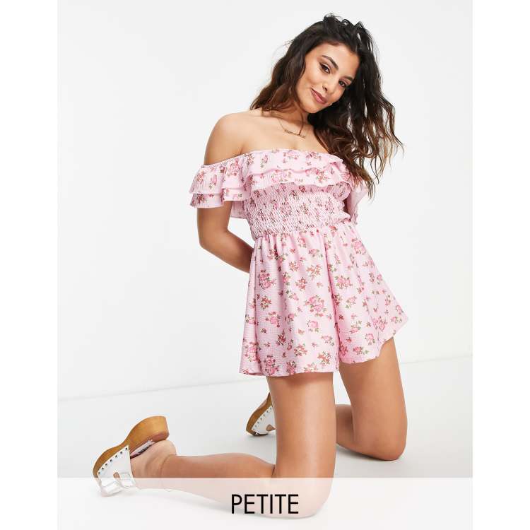 Pink bardot hot sale playsuit