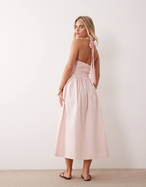strapless open back dress Rent Asos Design Cami Pleated Tulle Maxi Dress In Rose Pink