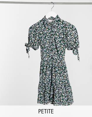 Miss Selfridge Petite shirt dress in blue floral print