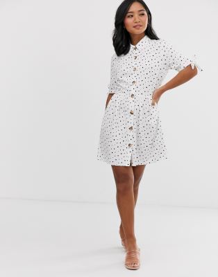 spotty shirt dress