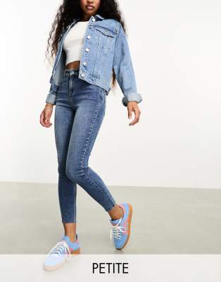 Miss Selfridge Petite skinny jean in dirty wash - ASOS Price Checker