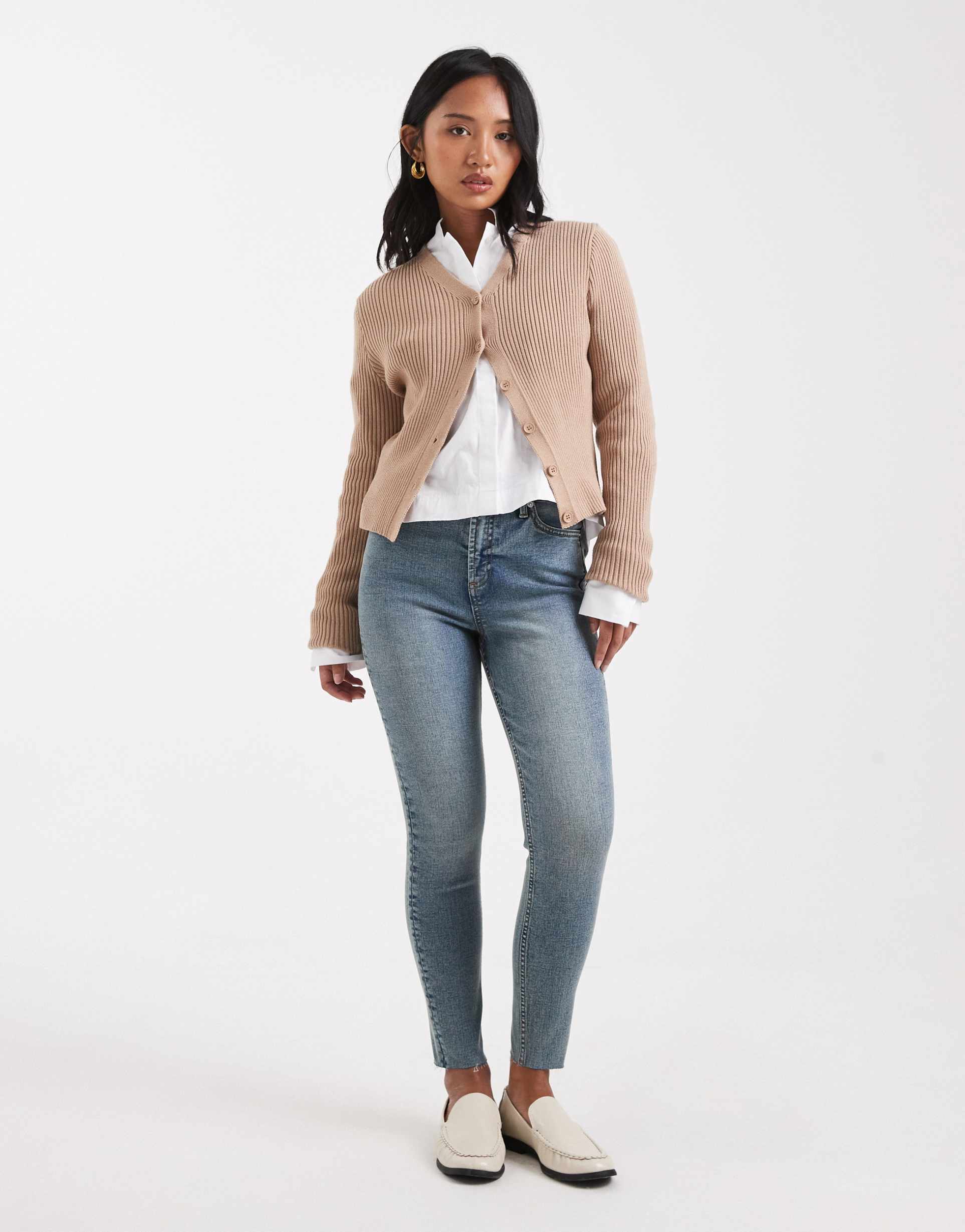 miss selfridge petite skinny jean in dirty wash