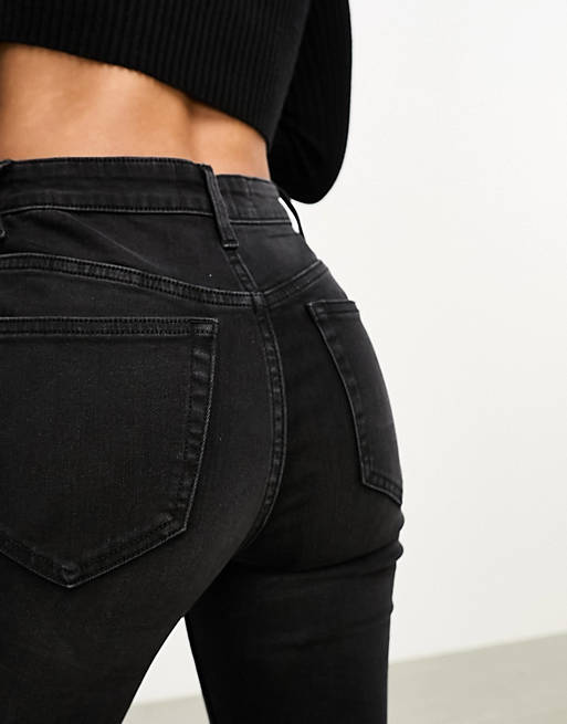 Miss Selfridge Petite skinny jeans in black wash | ASOS