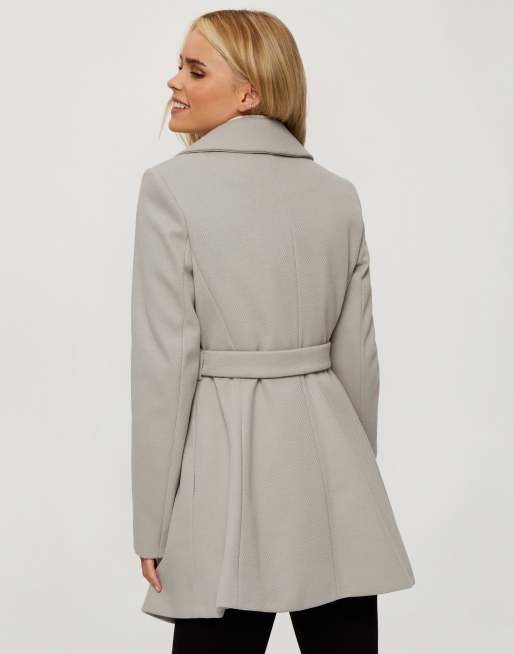 Miss Selfridge Petite - Slå-om-frakke i grå, 4 af 4