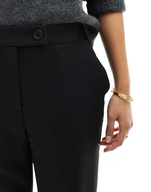 Miss Selfridge Petite slim cigarette pants in black