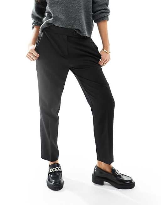 black cigarette trousers petite Belted Trousers Uk Tapered Belted Cigarette Trousers Myasia 21.5 S 26 Miss Selfridge Petite cigarette trouser