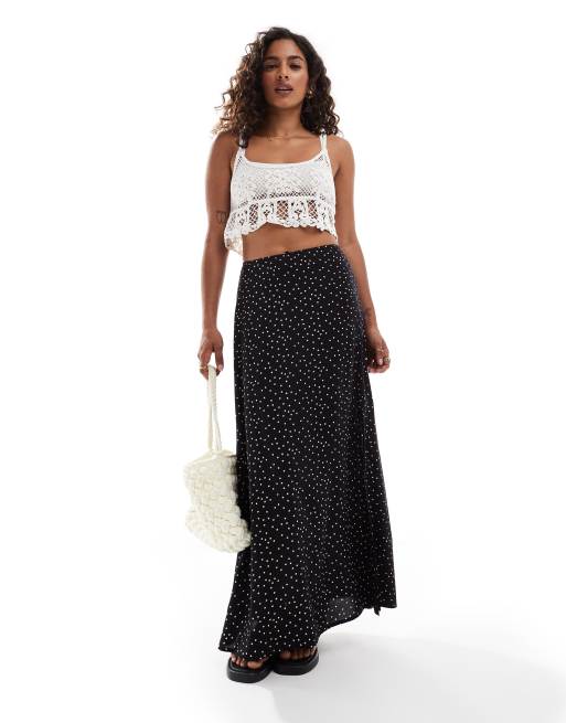 Miss Selfridge Petite - Slip-maxikjole med slids og polkaprikker, 2 af 5