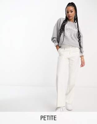 Miss Selfridge Petite Dad Pants In Ivory-white