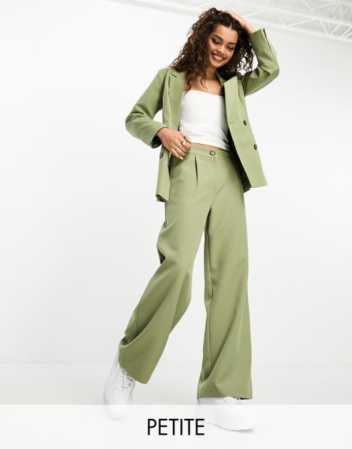 Miss Selfridge Petite slouchy dad pants in khaki