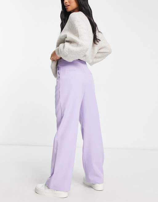 Lilac wide outlet leg trousers