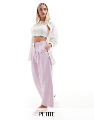 Miss Selfridge Petite slouchy wide leg trouser in lilac-Purple φωτογραφία