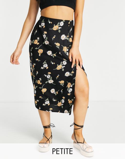 Petite midi cheap split skirt