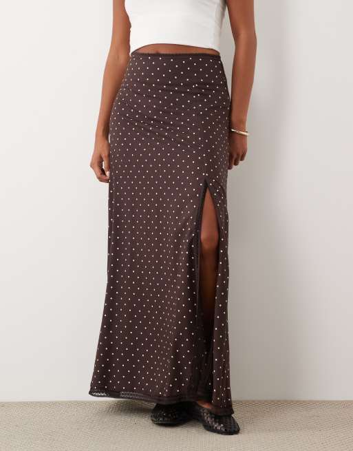 Miss Selfridge petite spun column maxi skirt with split, 2 of 5