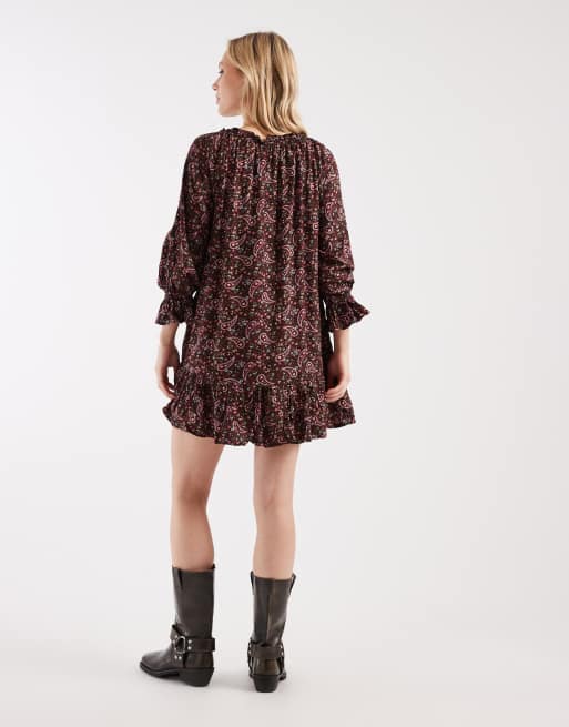 Miss Selfridge Petite spun smock dress in paisley, 2 of 4