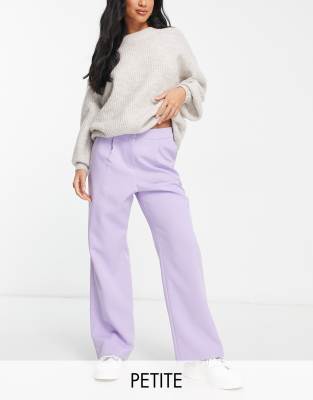 Miss Selfridge Petite Straight Leg Dad Pants In Lilac-purple