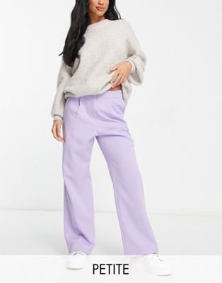 Miss Selfridge petite slouchy straight leg dad trouser in lilac - LILAC