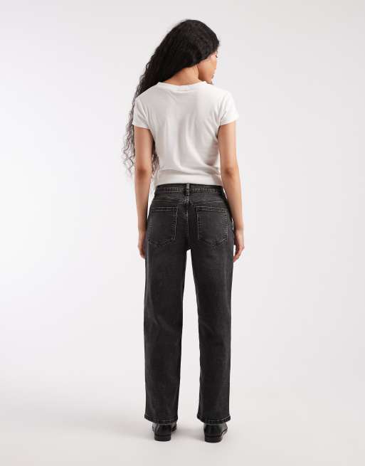 Miss Selfridge Petite straight leg jean in black wash, 3 of 5