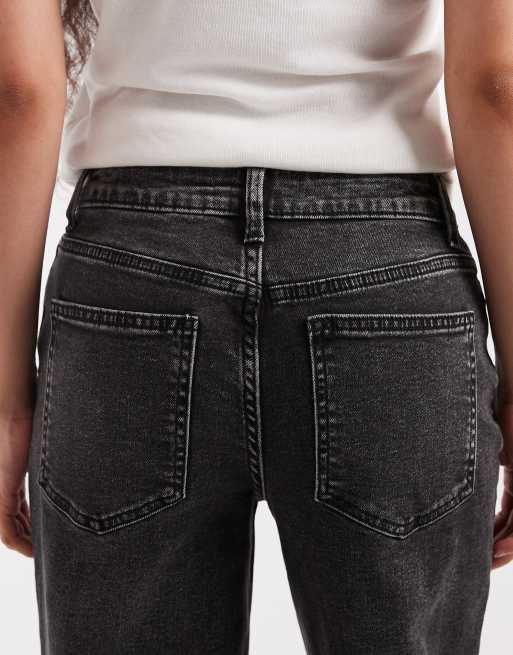 Miss Selfridge Petite straight leg jean in black wash, 5 of 5