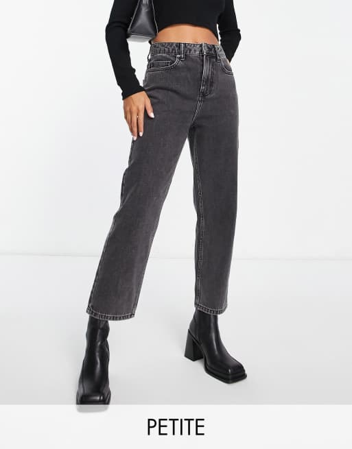 Petite black clearance straight leg jeans