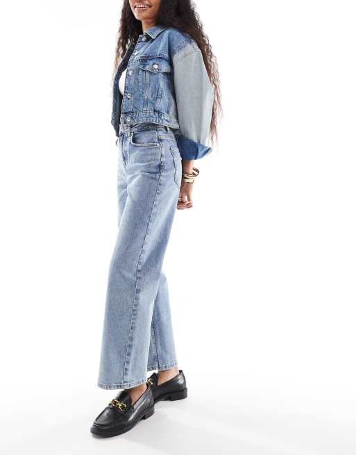 Miss Selfridge Petite straight leg jean in mid wash , 3 of 5