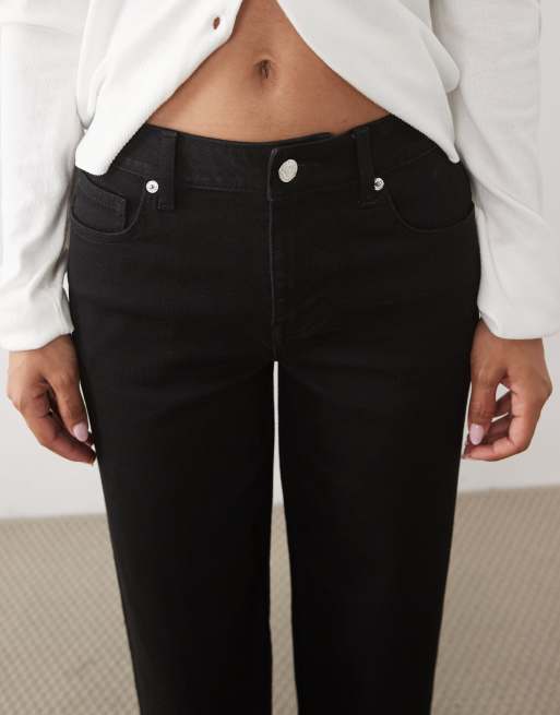 Miss Selfridge petite straight leg jeans in black, 3 of 5