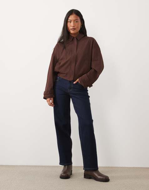 Miss Selfridge petite straight leg jeans in indigo blue - view 1